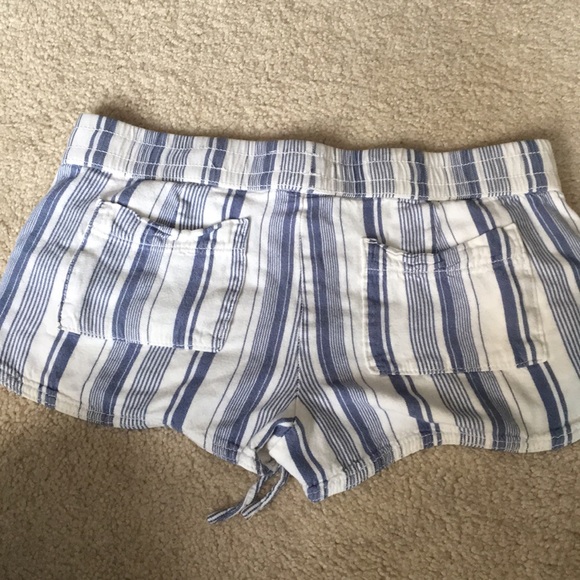Blue and White Striped Shorts - Picture 2 of 4